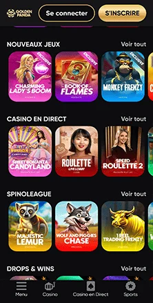 golden panda casino en direct